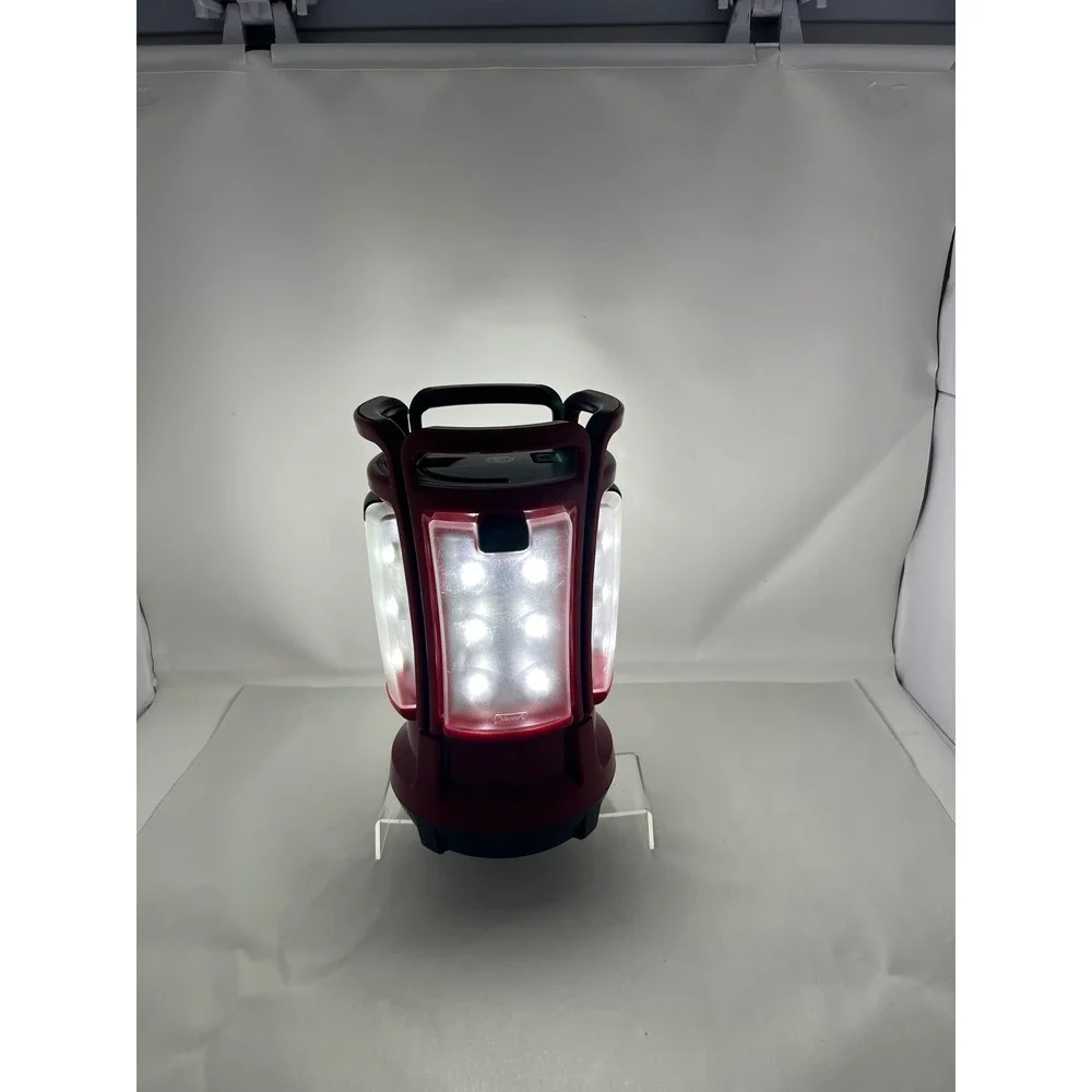 Coleman Quad LED Lantern Red 2000001150 4 Removable Panels Camping Light Good